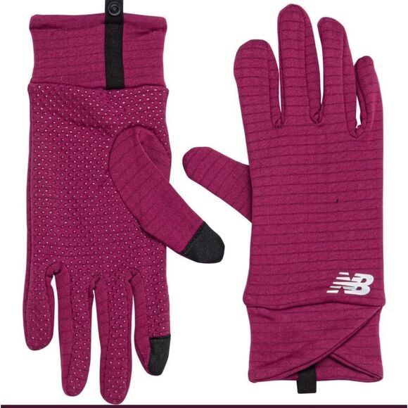 New Balance Women Pink Grid Fleece Touch -Tip Technology Gloves Size Lar… - Picture 3 of 15